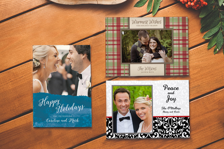 Custom Christmas Cards with Wedding Photo