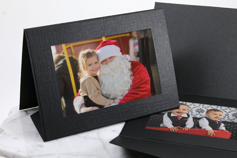 Black paper frame for Santa visit pictures