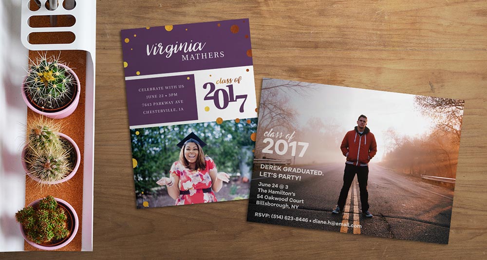 Printed graduation photo cards