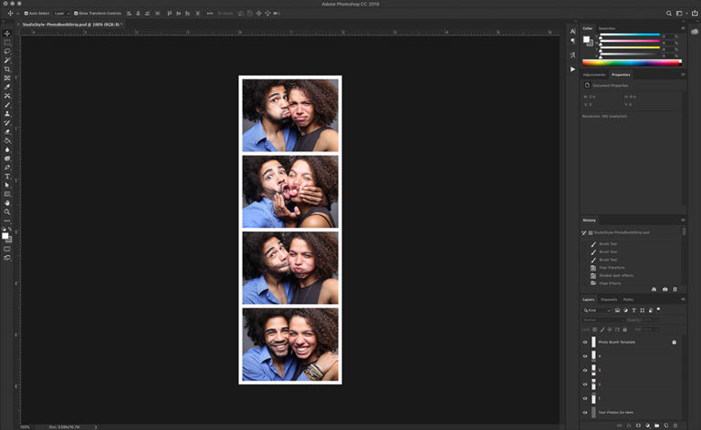 DIY Free Photo Booth Strip Template Download | Studio Style