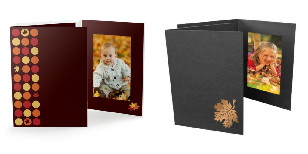 Fall Photo Folders with autumn leaf design