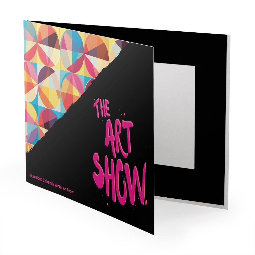 Custom printed 4x6 photo folder for an art show