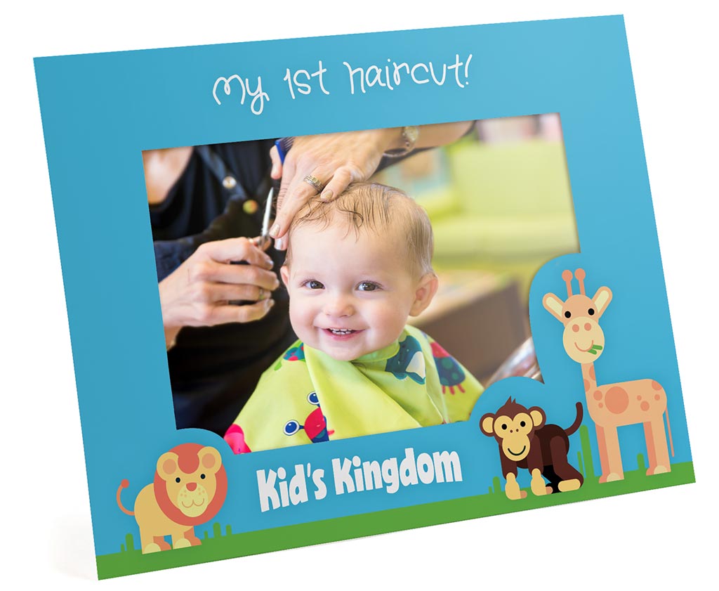 Custom-made paper photo frame for kids haircuts