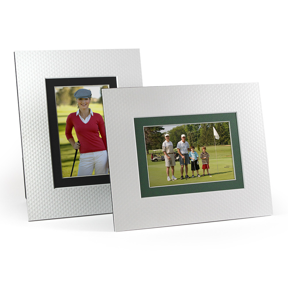 White dimpled sturdy cardboard golf picture frames