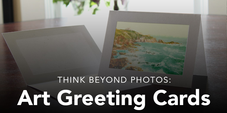 Think beyond photos with art greeting cards