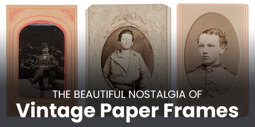 Vintage paper frames and portrait folders