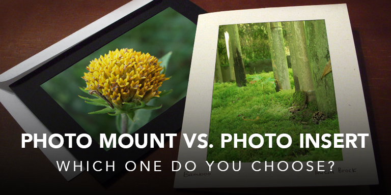 Two photo mount cards with nature pictures